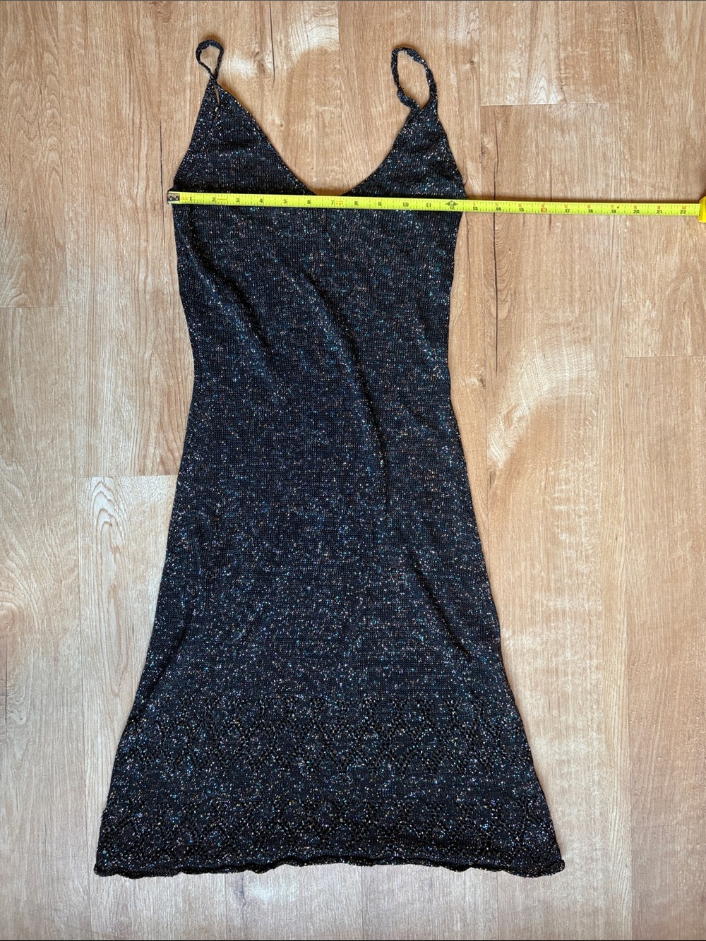 Moda International Black Sparkle Midi Slip Dress